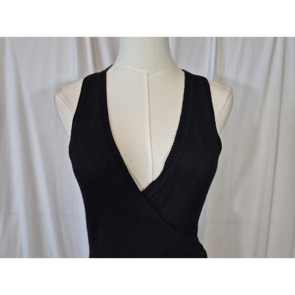 Brochu Walker Black Ribbed Sleeveless Cotton Blend Top Small - Picture 3 of 11